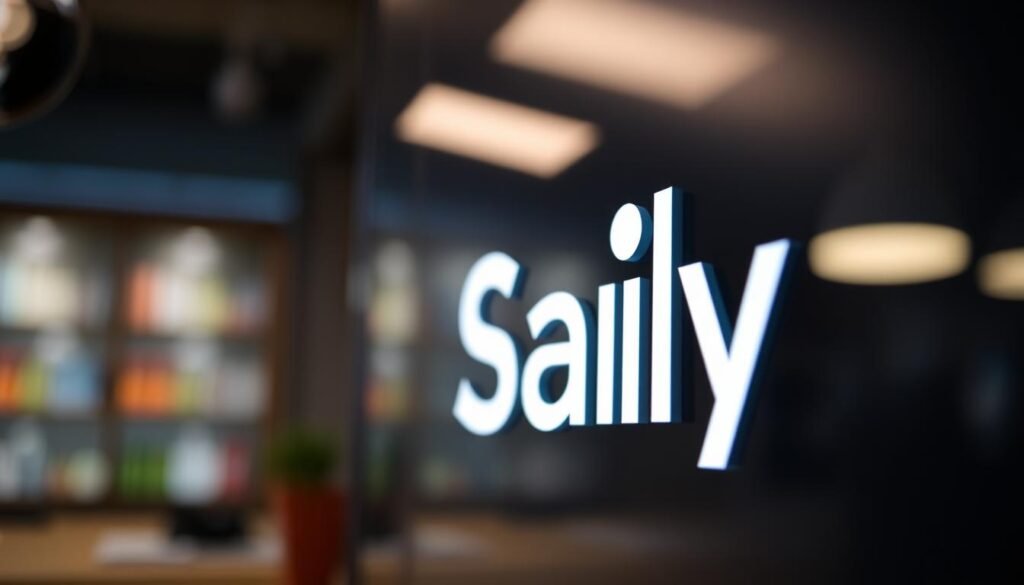 A detailed close-up image of the Saily logo and key features, photographed with a professional-grade camera and prime lens. The logo is prominently displayed in the foreground, with a soft, diffused lighting that highlights its sleek, modern design. The background is slightly blurred, creating a sense of depth and focus on the logo. The image conveys a premium, high-quality aesthetic that aligns with the Saily brand, emphasizing its reliability and trustworthiness for data-driven needs.