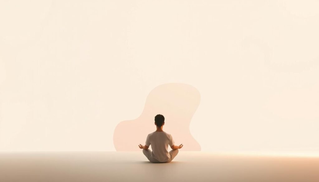 A serene, minimalist scene depicting the concept of emotion regulation. In the foreground, a person sits in a meditative pose, their eyes closed as they focus inwardly. The middle ground features abstract, fluid shapes in muted colors, symbolizing the ebb and flow of emotions. The background is a soft, hazy gradient, creating a sense of calm and tranquility. Soft, diffused lighting casts a warm glow, evoking a contemplative atmosphere. The overall composition conveys a sense of inner peace, balance, and the power of mindful self-awareness in managing one's emotional experiences. A serene, minimalist scene depicting the concept of emotion regulation. In the foreground, a person sits in a meditative pose, their eyes closed as they focus inwardly. The middle ground features abstract, fluid shapes in muted colors, symbolizing the ebb and flow of emotions. The background is a soft, hazy gradient, creating a sense of calm and tranquility. Soft, diffused lighting casts a warm glow, evoking a contemplative atmosphere. The overall composition conveys a sense of inner peace, balance, and the power of mindful self-awareness in managing one's emotional experiences.